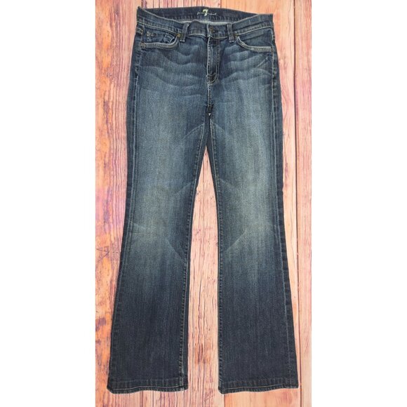 7 For All Mankind Womens Bootcut Jeans Size 30 Blue Denim Cotton Blend - Picture 1 of 9